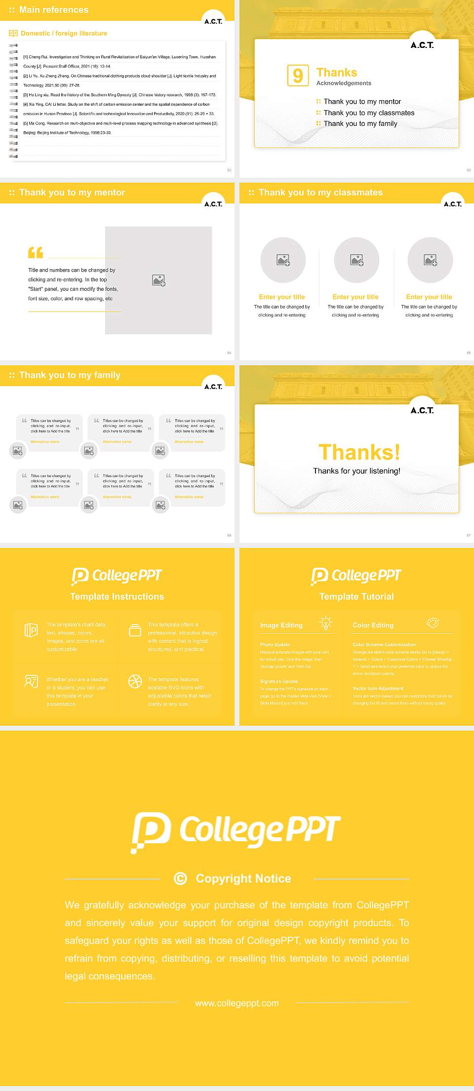 American Conservatory Theater Graduation Thesis Defense PPT Template4:3 ratio PPT effect preview image7