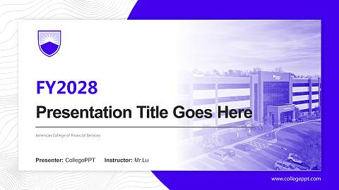 American College of Financial Services Academic Presentation/Research Findings Report PPT Template
