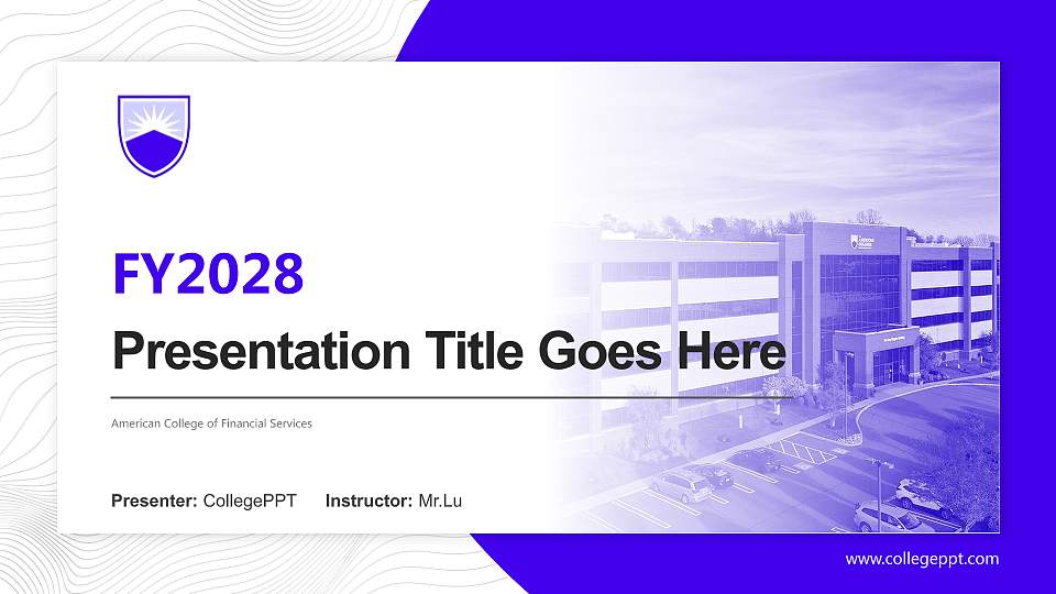 American College of Financial Services Academic Presentation/Research Findings Report PPT Template16:9 ratio PPT effect preview image