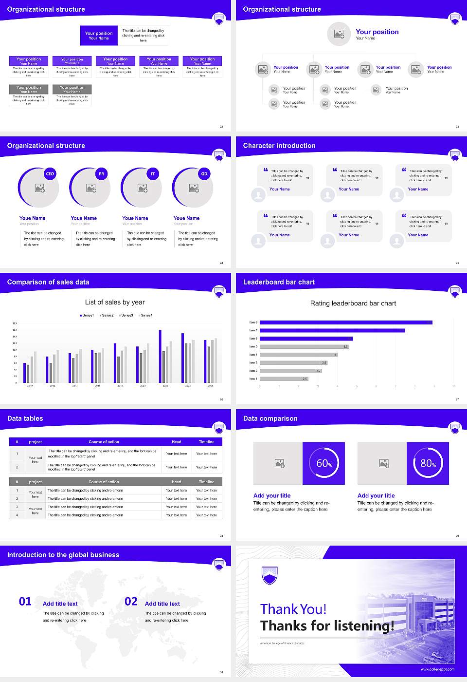 American College of Financial Services Academic Presentation/Research Findings Report PPT Template16:9 ratio PPT effect preview image4