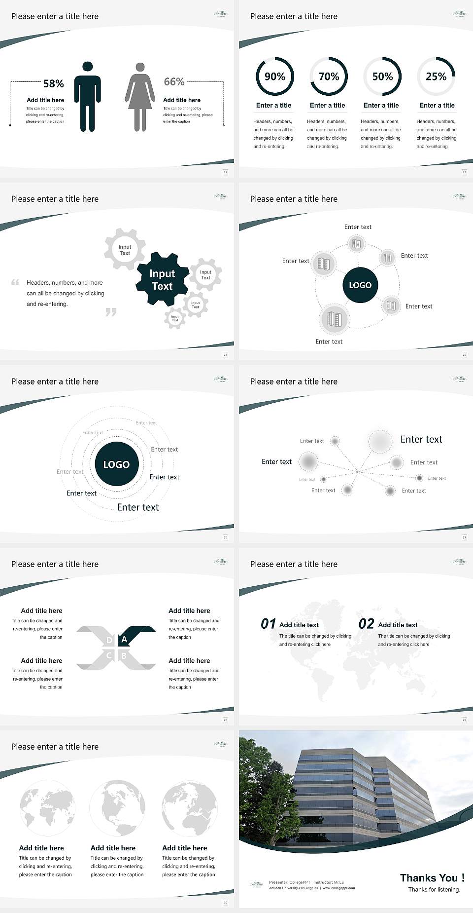 Antioch University-Los Angeles Course/Courseware Creation PPT Template4:3 ratio PPT effect preview image4