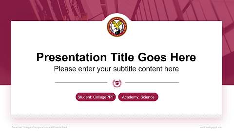 American College of Acupuncture and Oriental Med National Scholarship Defense PPT Template