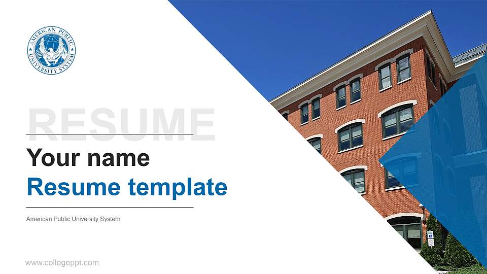 American Public University System Resume PPT Template16:9 ratio PPT effect preview image
