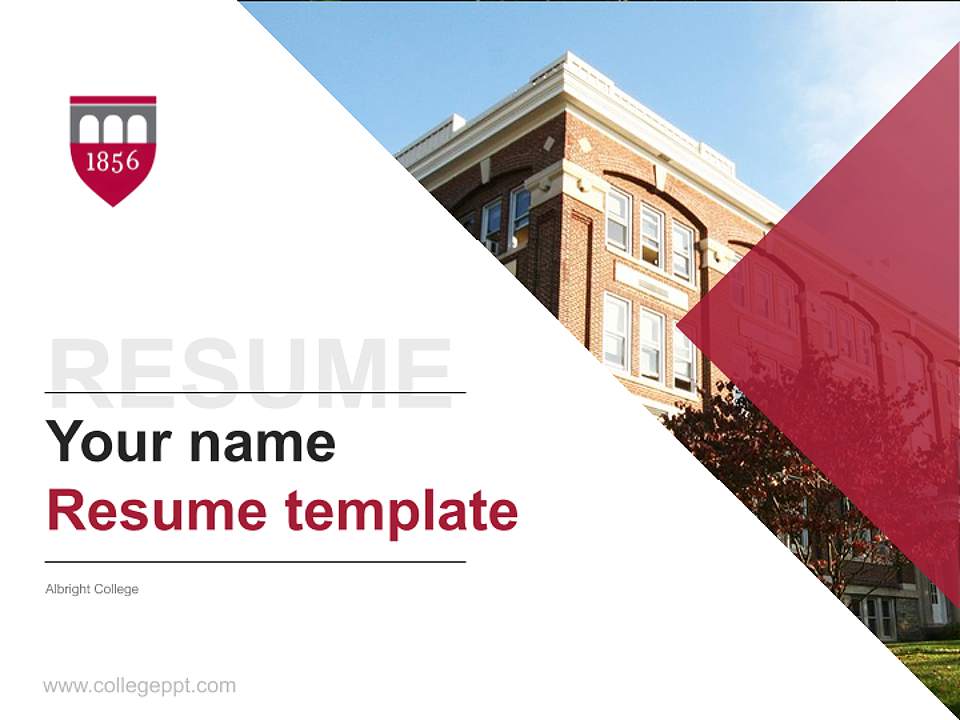 Albright College Resume PPT Template4:3 ratio PPT effect preview image5
