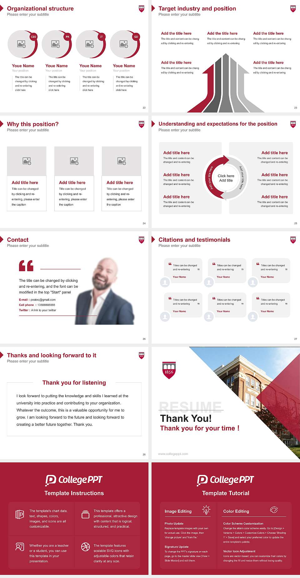 Albright College Resume PPT Template4:3 ratio PPT effect preview image4