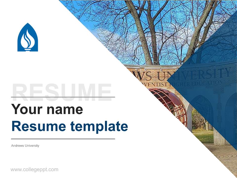 Andrews University Resume PPT Template4:3 ratio PPT effect preview image5