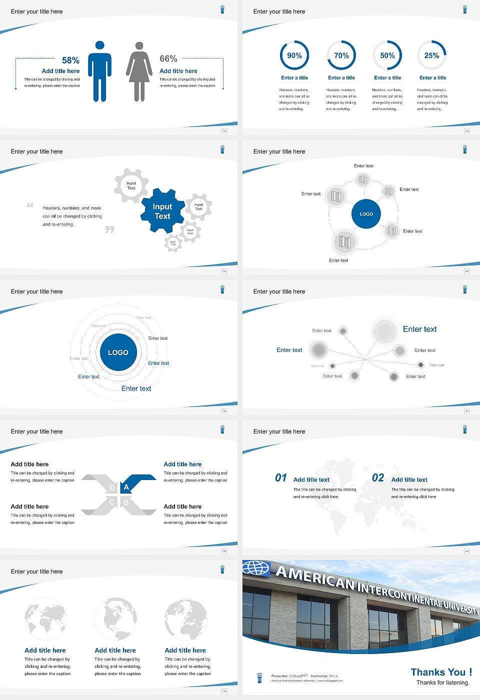 American Intercontinental University Course/Courseware Creation PPT Template16:9 ratio PPT effect preview image4