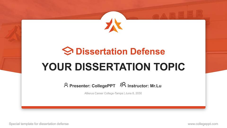Altierus Career College-Tampa Graduation Thesis Defense PPT Template16:9 ratio PPT effect preview image