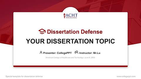 American College of Healthcare and Technology Graduation Thesis Defense PPT Template