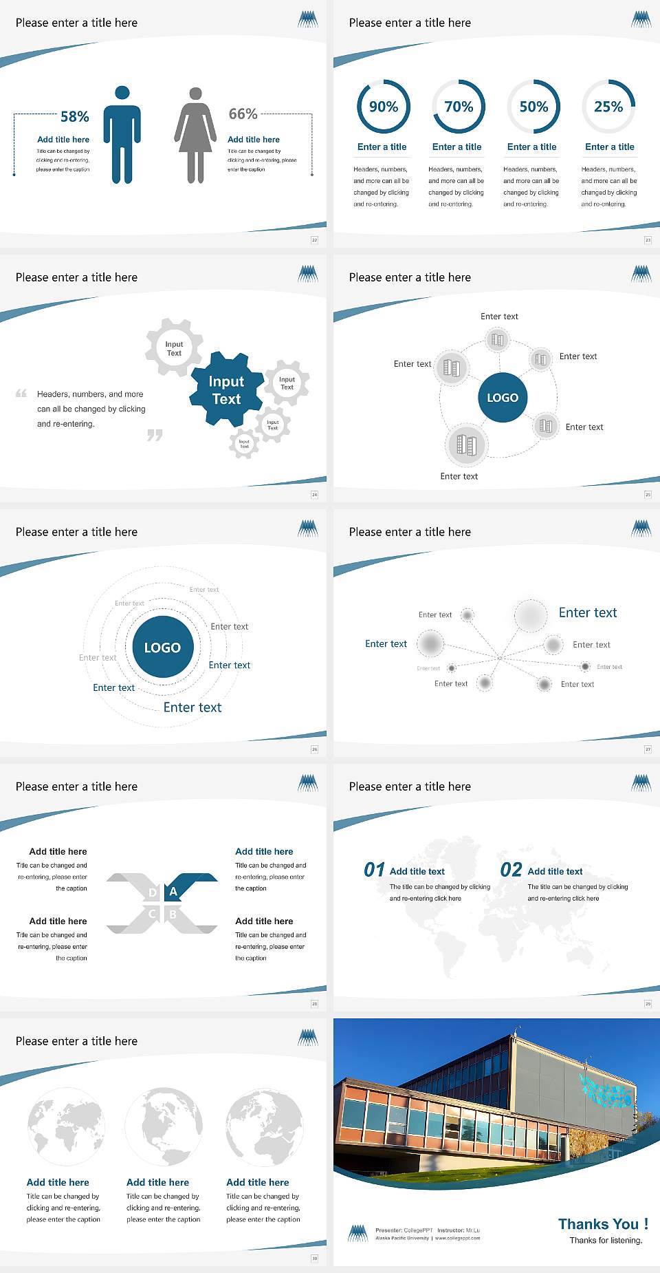 Alaska Pacific University Course/Courseware Creation PPT Template4:3 ratio PPT effect preview image4
