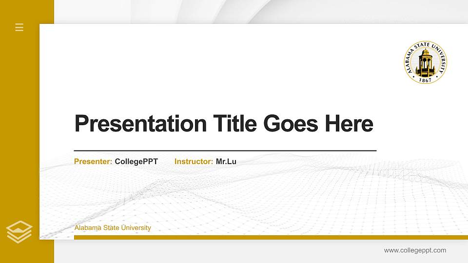 Alabama State University Thesis Proposal/Graduation Defense PPT Template16:9 ratio PPT effect preview image
