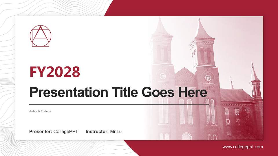 Antioch College Academic Presentation/Research Findings Report PPT Template16:9 ratio PPT effect preview image