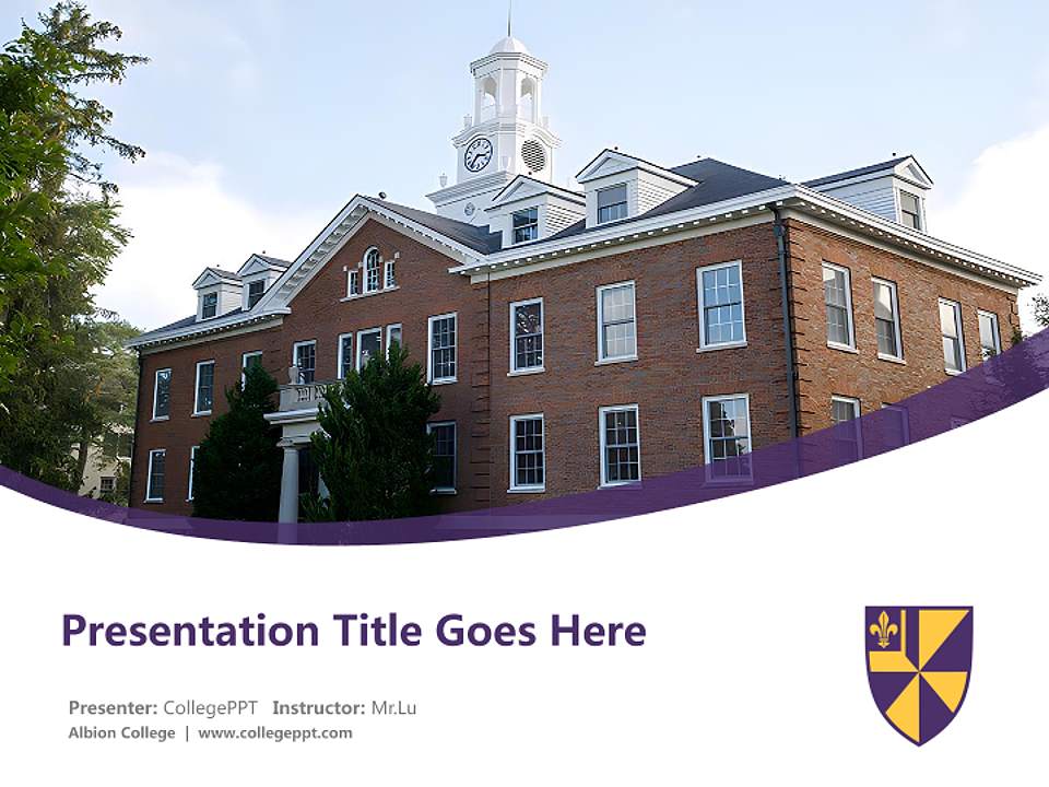 Albion College Course/Courseware Creation PPT Template4:3 ratio PPT effect preview image5