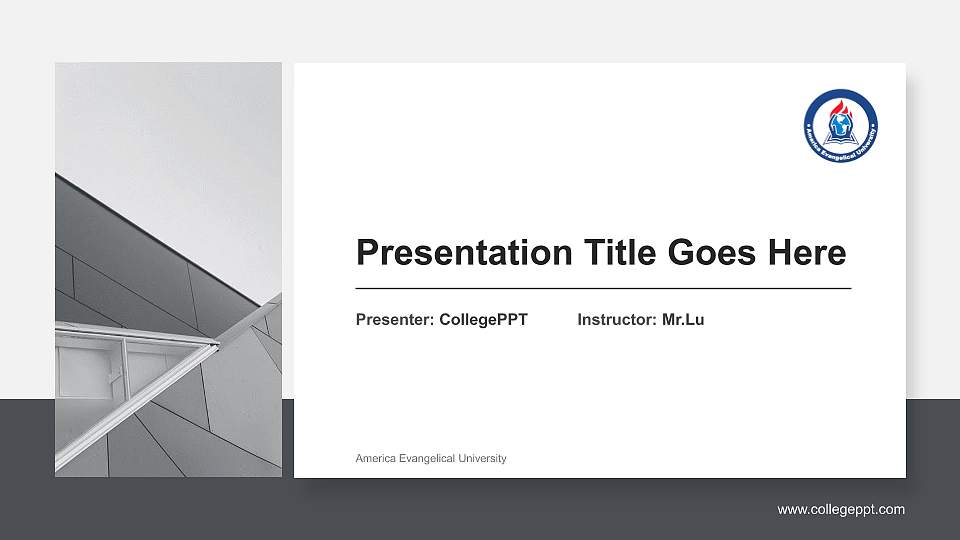 America Evangelical University General Purpose PPT Template16:9 ratio PPT effect preview image