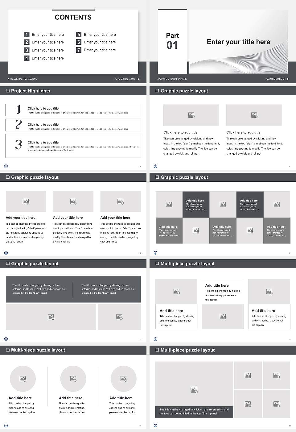 America Evangelical University General Purpose PPT Template16:9 ratio PPT effect preview image2