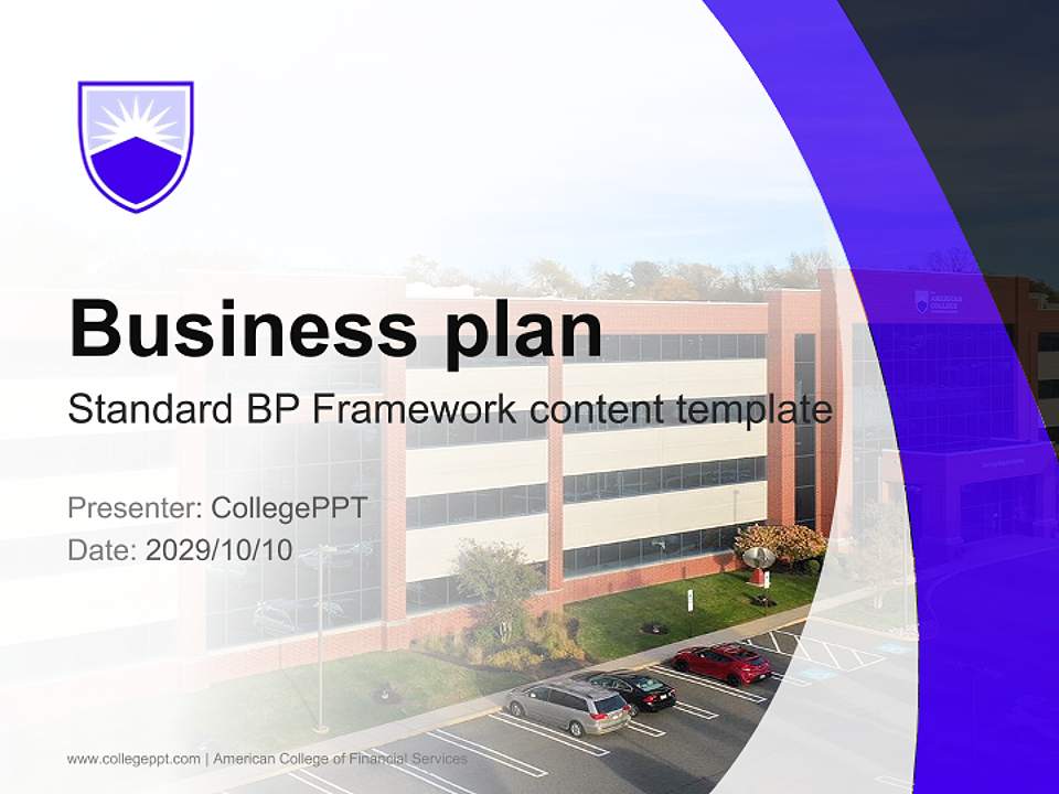 American College of Financial Services Competition/Entrepreneurship Contest PPT Template4:3 ratio PPT effect preview image9