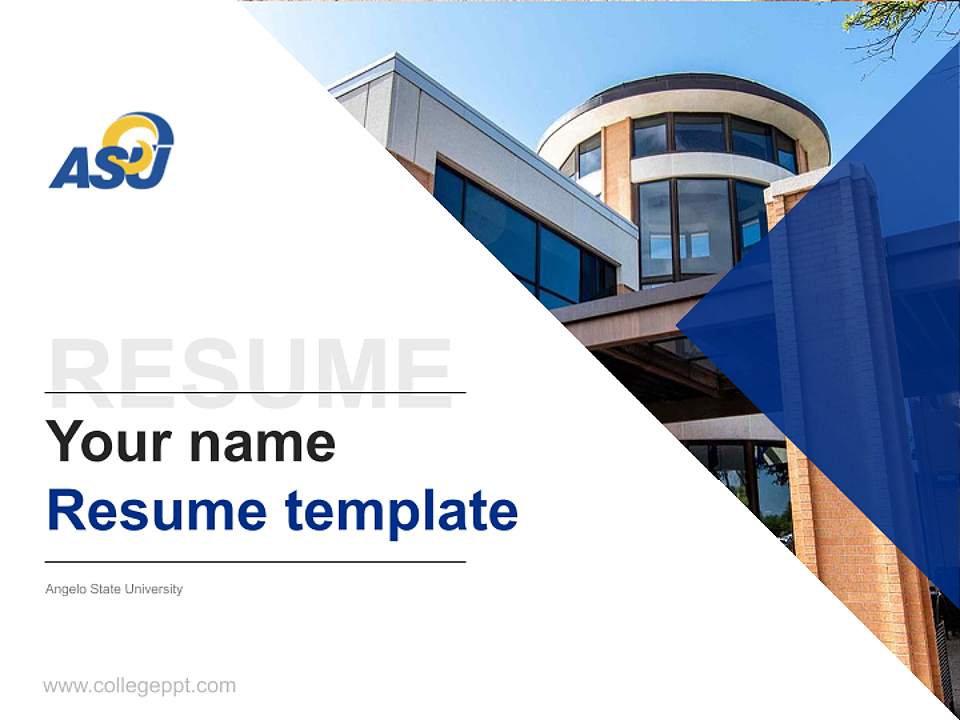 Angelo State University Resume PPT Template4:3 ratio PPT effect preview image5