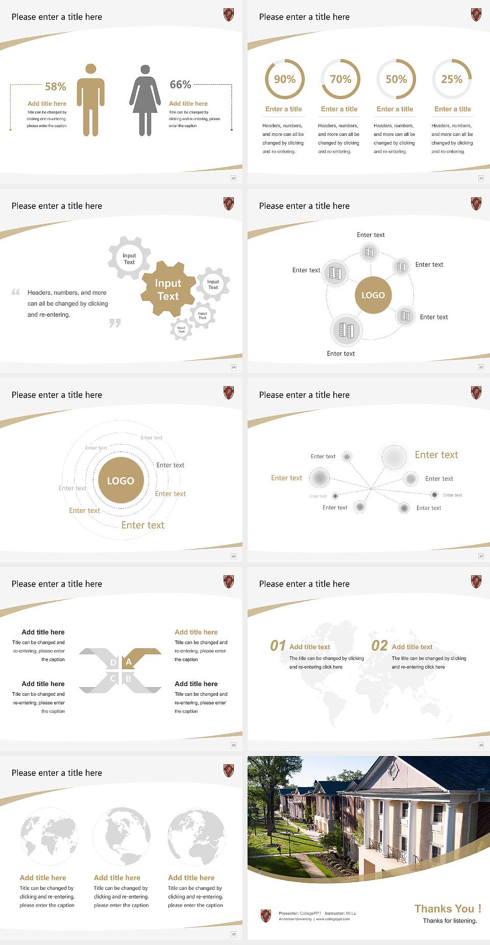 Anderson University Course/Courseware Creation PPT Template4:3 ratio PPT effect preview image4