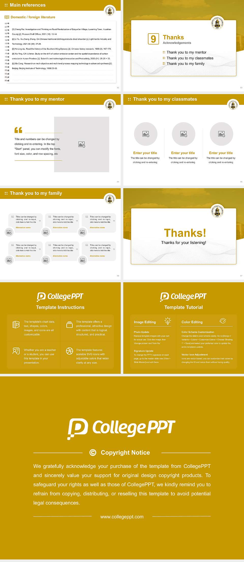 Alabama State University Graduation Thesis Defense PPT Template4:3 ratio PPT effect preview image7