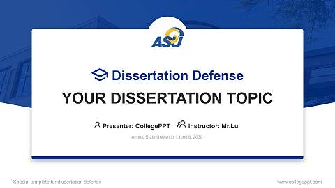 Angelo State University Graduation Thesis Defense PPT Template