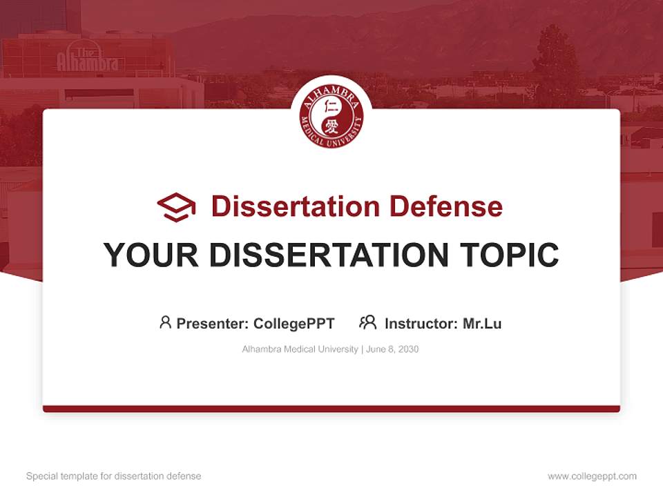 Alhambra Medical University Graduation Thesis Defense PPT Template4:3 ratio PPT effect preview image7
