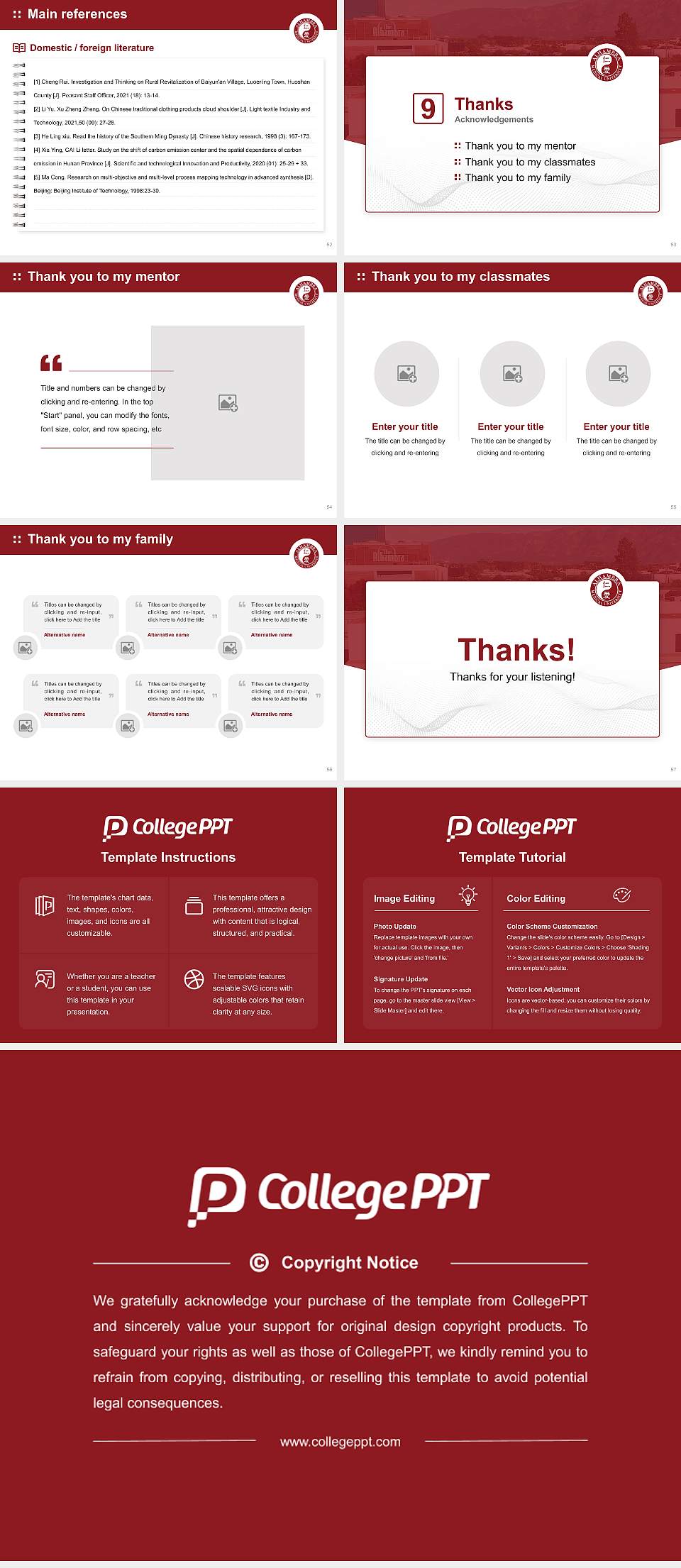 Alhambra Medical University Graduation Thesis Defense PPT Template4:3 ratio PPT effect preview image7