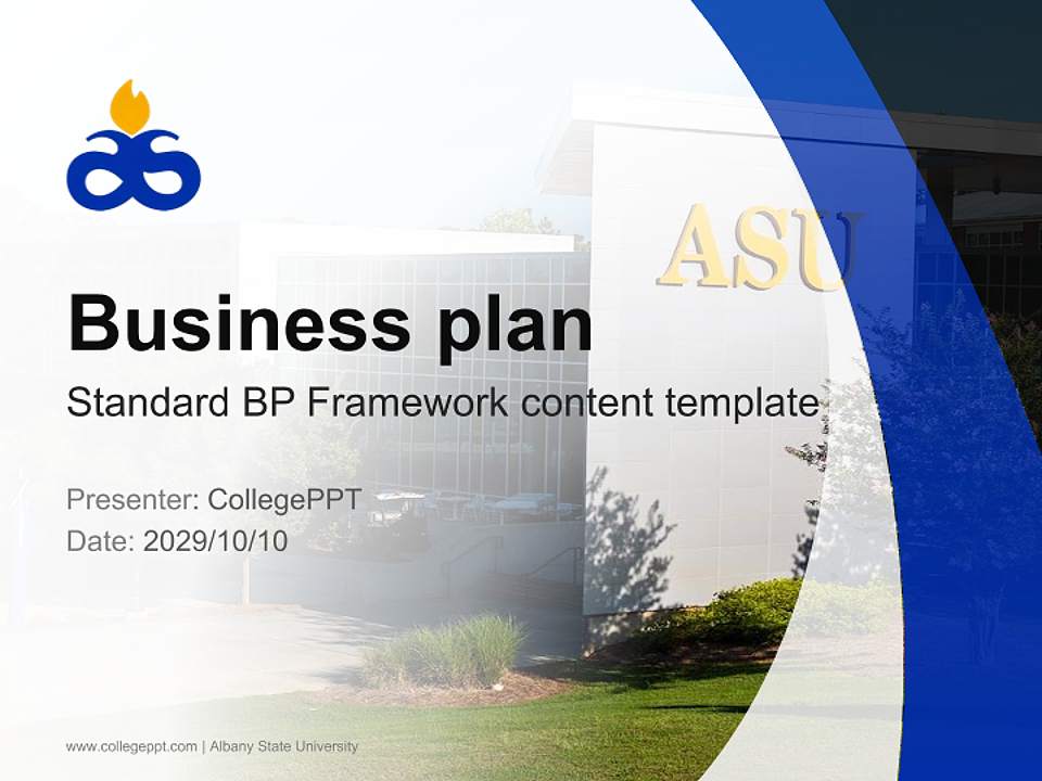 Albany State University Competition/Entrepreneurship Contest PPT Template4:3 ratio PPT effect preview image9
