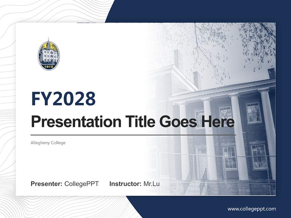 Allegheny College Academic Presentation/Research Findings Report PPT Template4:3 ratio PPT effect preview image5