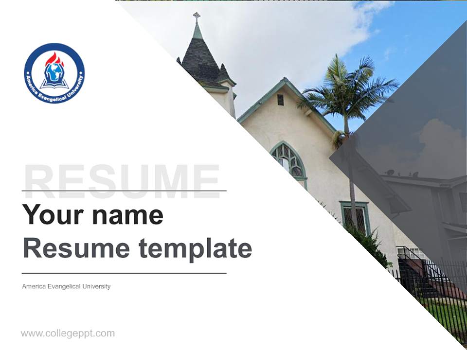 America Evangelical University Resume PPT Template4:3 ratio PPT effect preview image5