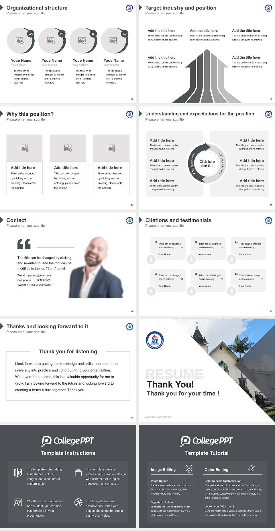 America Evangelical University Resume PPT Template4:3 ratio PPT effect preview image4