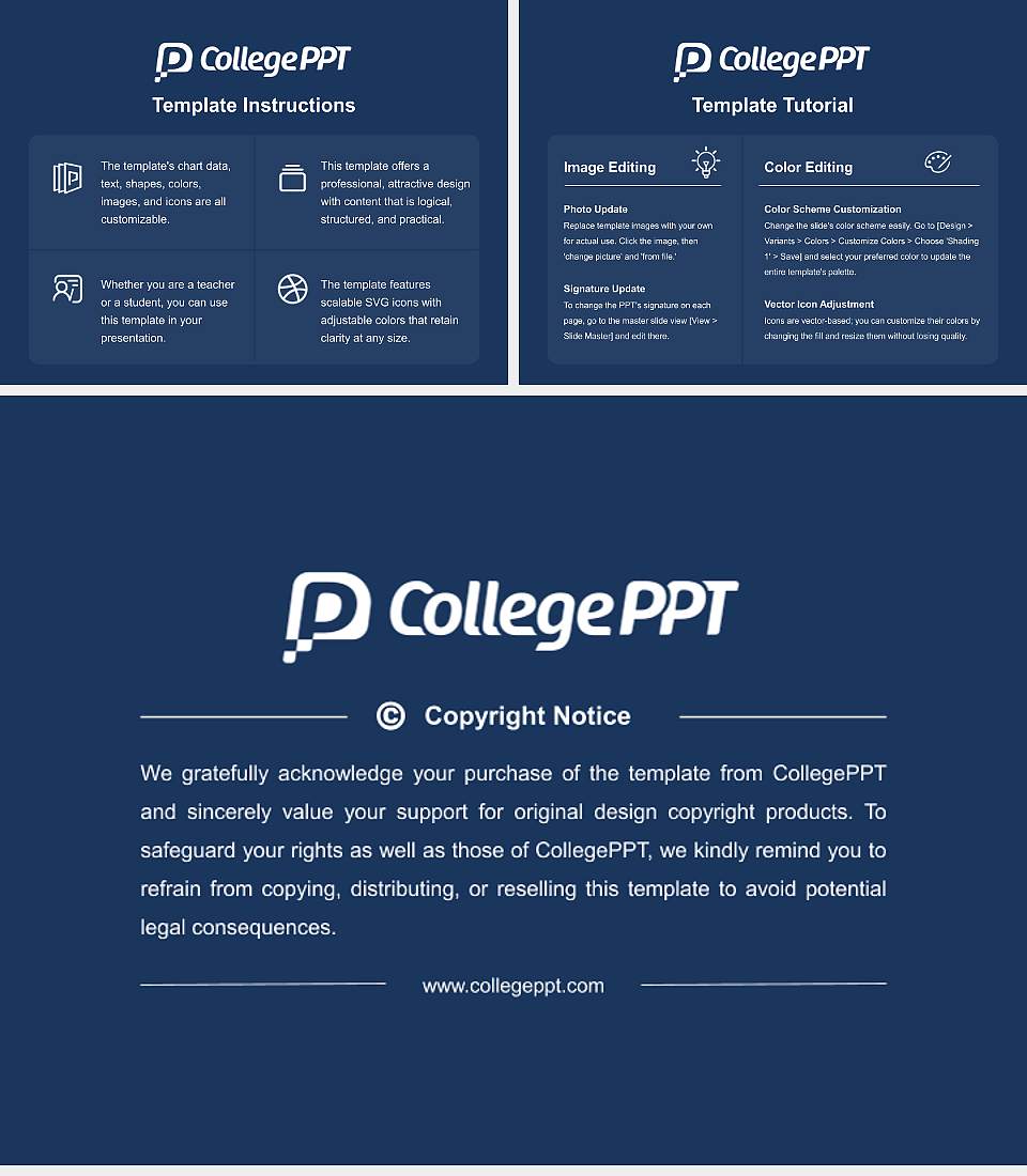 Angeles College Course/Courseware Creation PPT Template4:3 ratio PPT effect preview image5