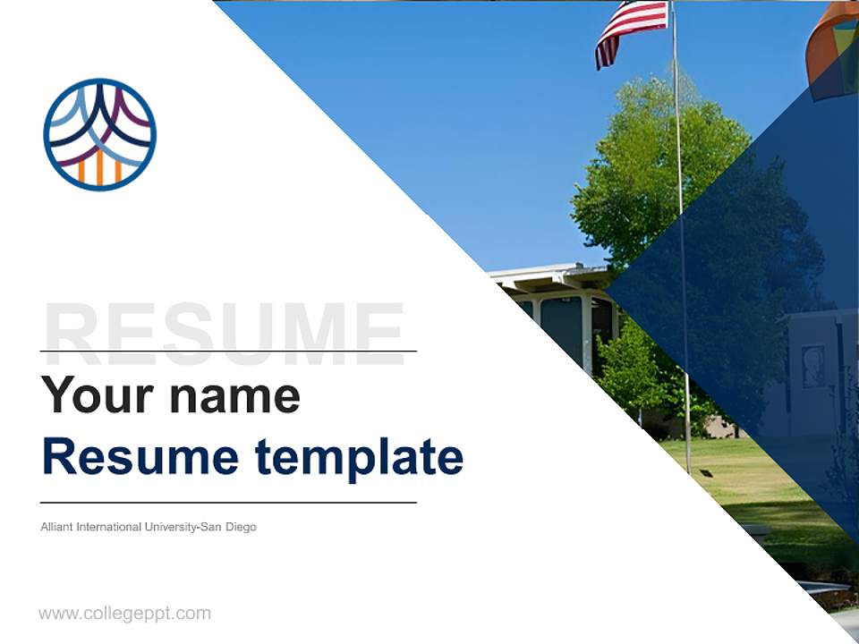 Alliant International University-San Diego Resume PPT Template4:3 ratio PPT effect preview image5