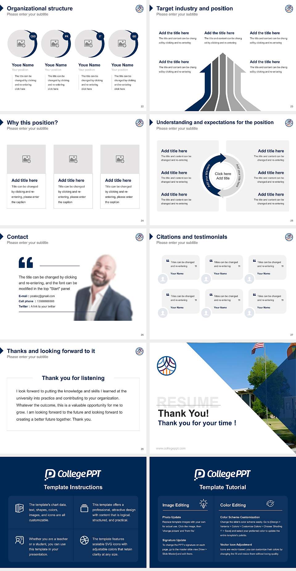 Alliant International University-San Diego Resume PPT Template4:3 ratio PPT effect preview image4