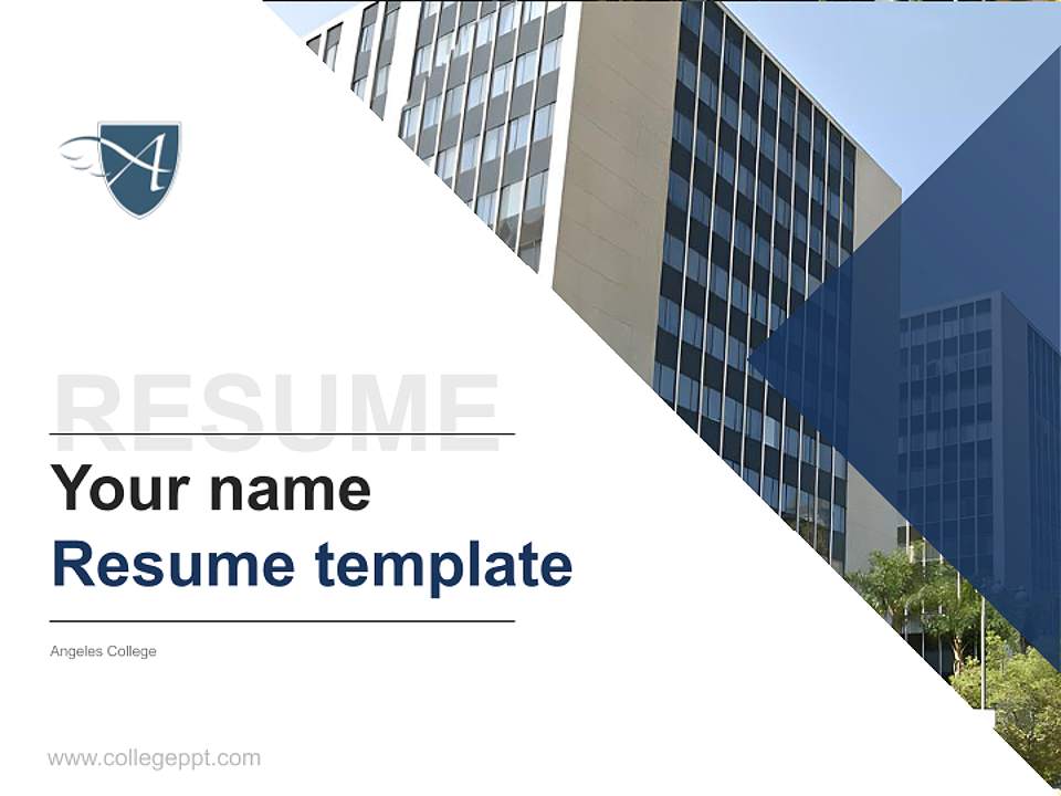 Angeles College Resume PPT Template4:3 ratio PPT effect preview image5