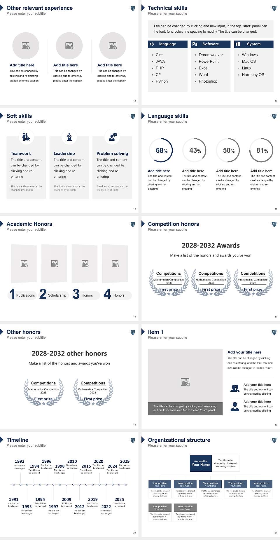 Angeles College Resume PPT Template4:3 ratio PPT effect preview image3
