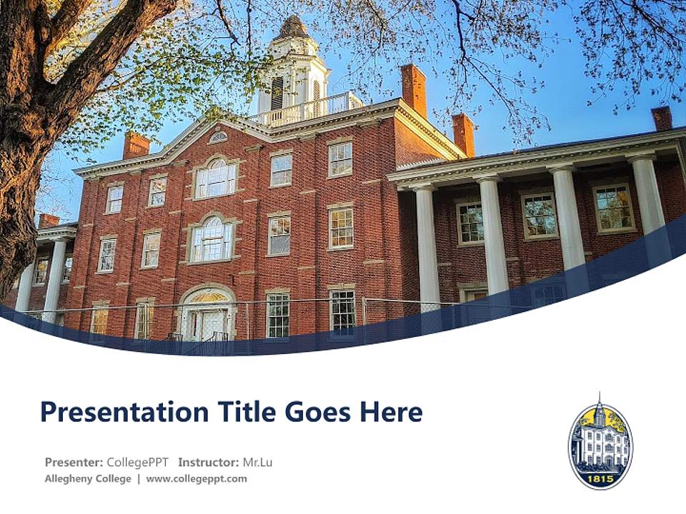 Allegheny College Course/Courseware Creation PPT Template4:3 ratio PPT effect preview image5