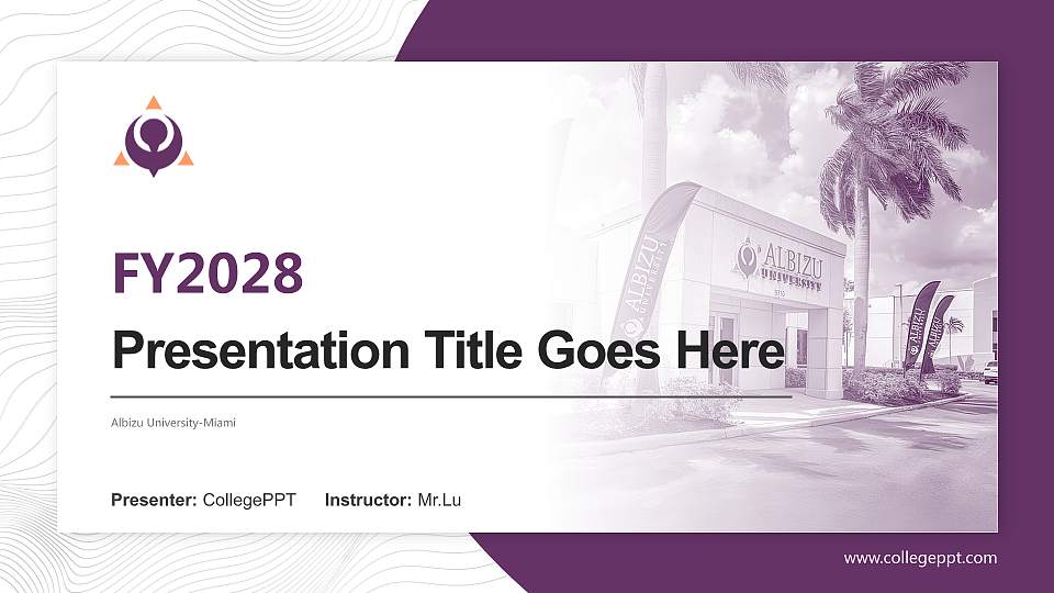 Albizu University-Miami Academic Presentation/Research Findings Report PPT Template16:9 ratio PPT effect preview image