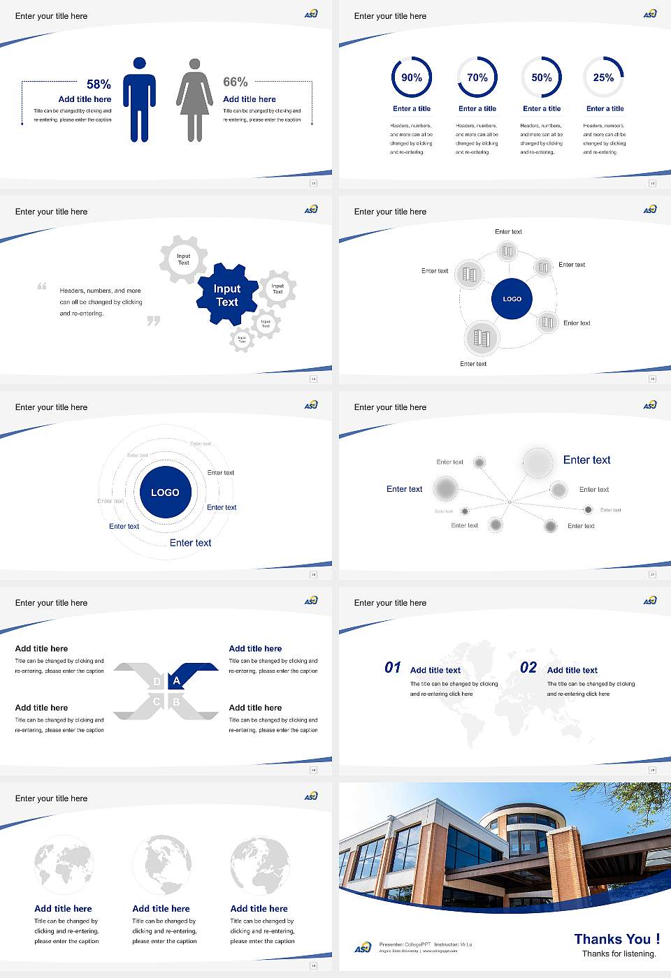 Angelo State University Course/Courseware Creation PPT Template16:9 ratio PPT effect preview image4