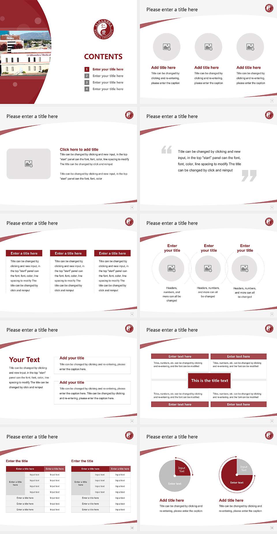 Alhambra Medical University Course/Courseware Creation PPT Template4:3 ratio PPT effect preview image2