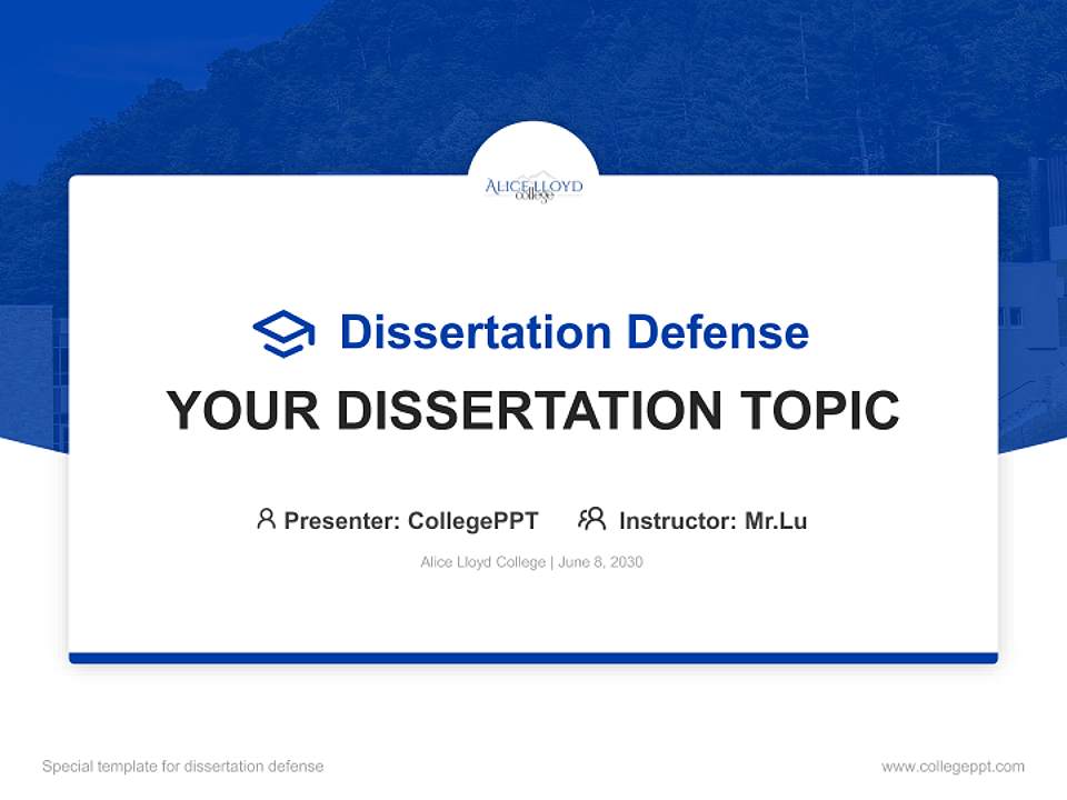 Alice Lloyd College Graduation Thesis Defense PPT Template4:3 ratio PPT effect preview image7