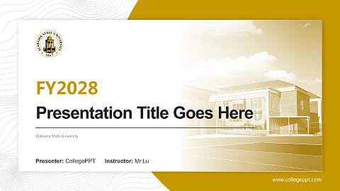 Alabama State University Academic Presentation/Research Findings Report PPT Template