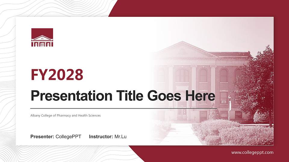 Albany College of Pharmacy and Health Sciences Academic Presentation/Research Findings Report PPT Template16:9 ratio PPT effect preview image