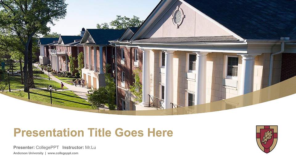Anderson University Course/Courseware Creation PPT Template16:9 ratio PPT effect preview image
