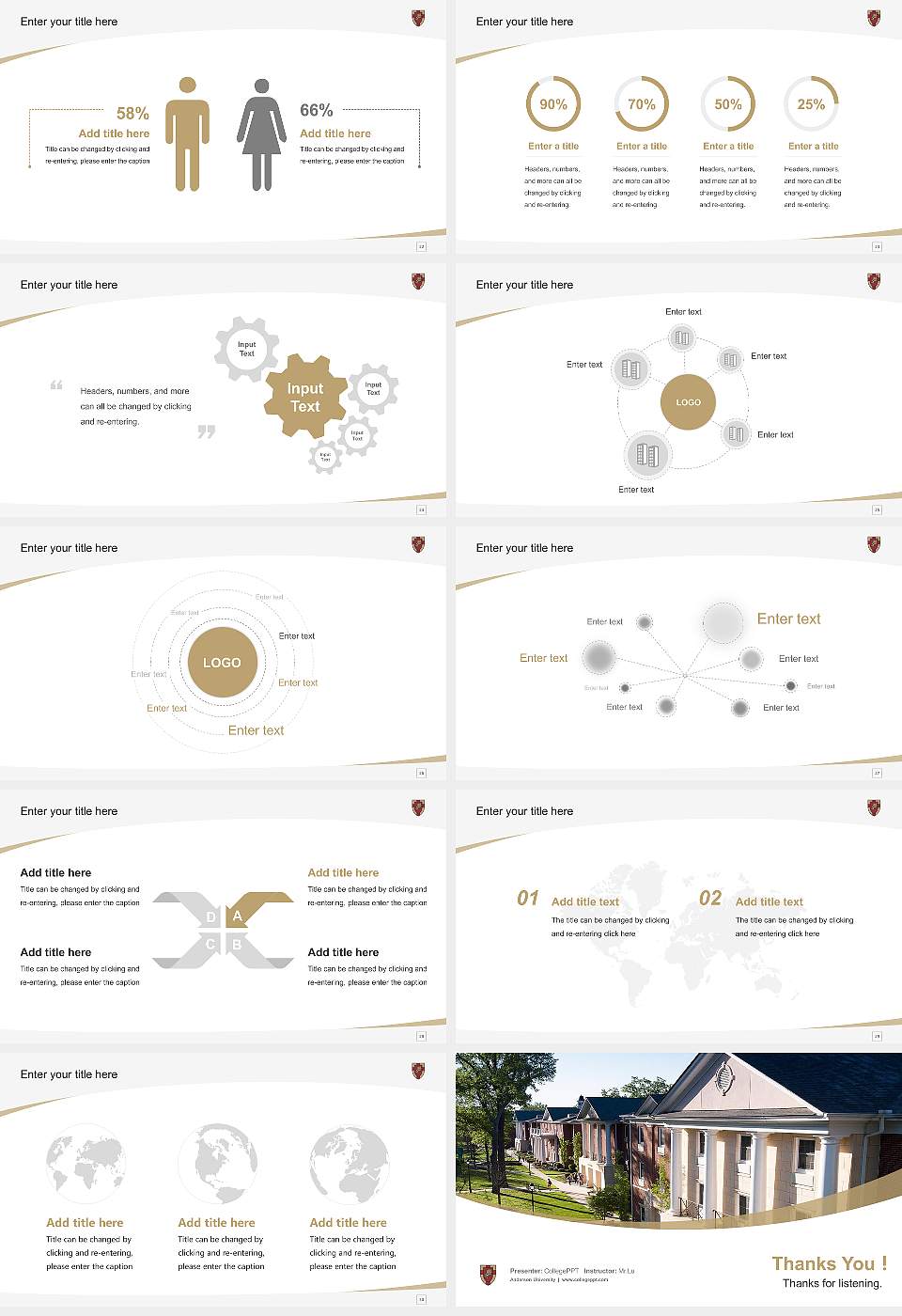 Anderson University Course/Courseware Creation PPT Template16:9 ratio PPT effect preview image4