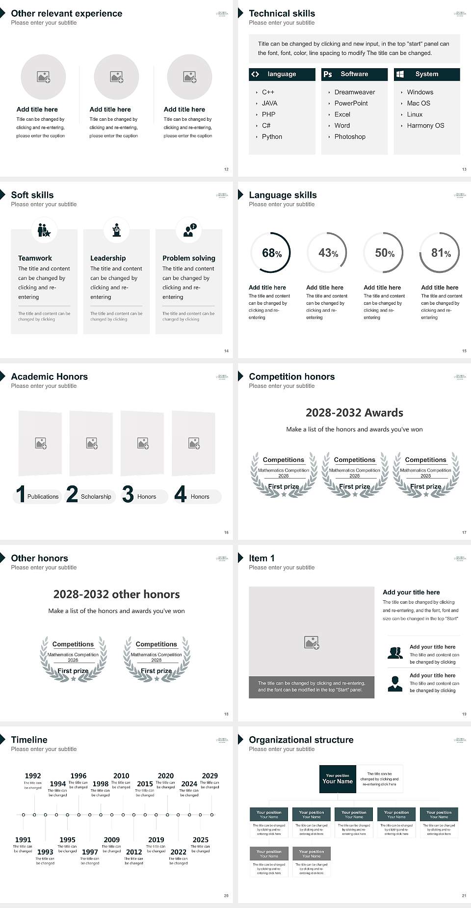 Antioch University-Los Angeles Resume PPT Template4:3 ratio PPT effect preview image3