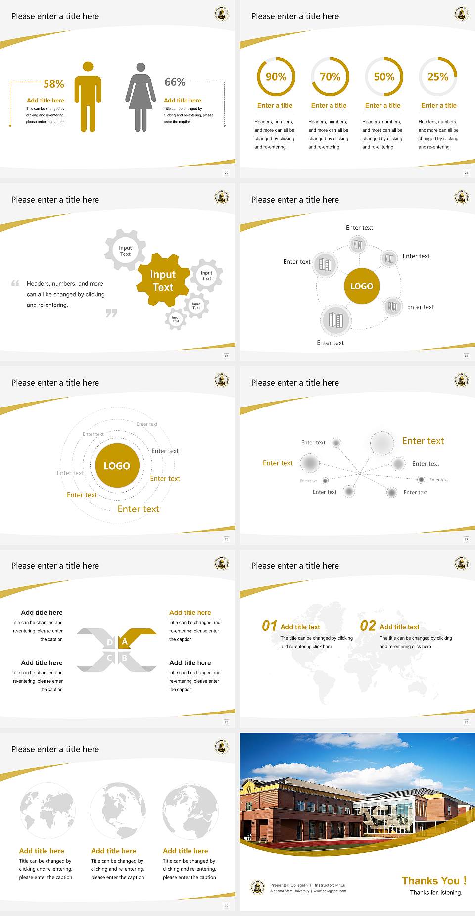 Alabama State University Course/Courseware Creation PPT Template4:3 ratio PPT effect preview image4