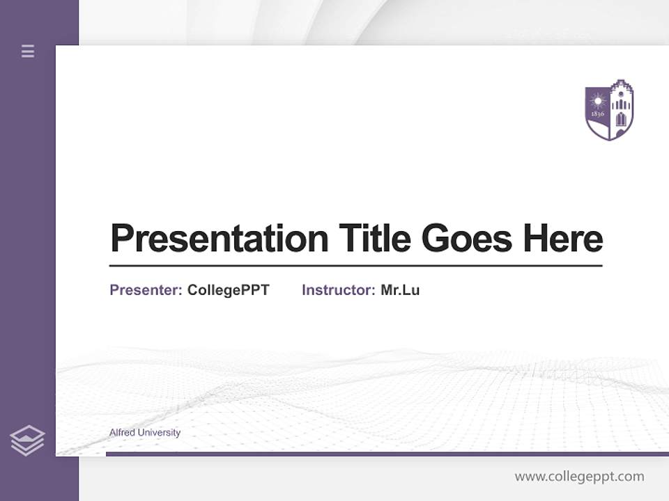 Alfred University Thesis Proposal/Graduation Defense PPT Template4:3 ratio PPT effect preview image5