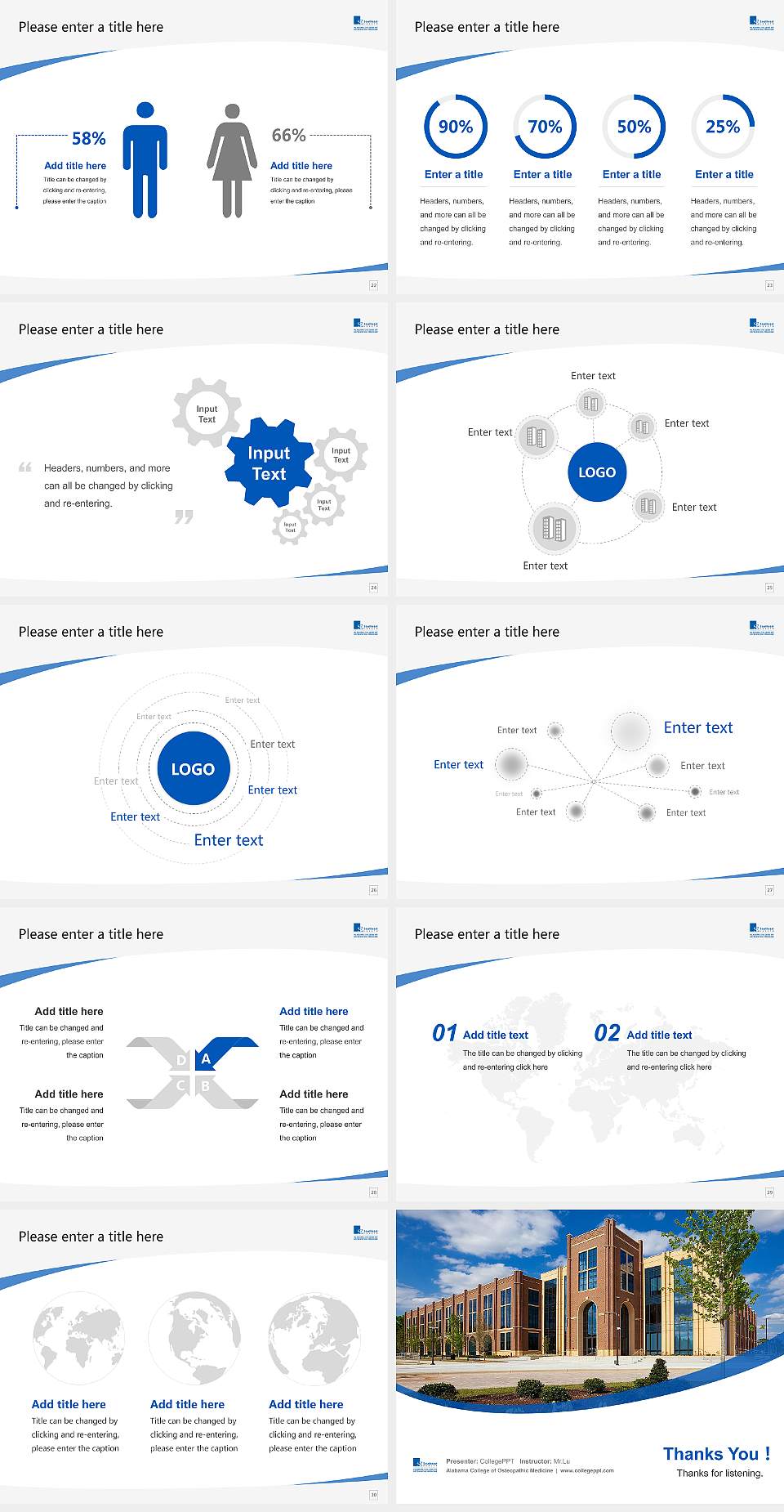 Alabama College of Osteopathic Medicine Course/Courseware Creation PPT Template4:3 ratio PPT effect preview image4