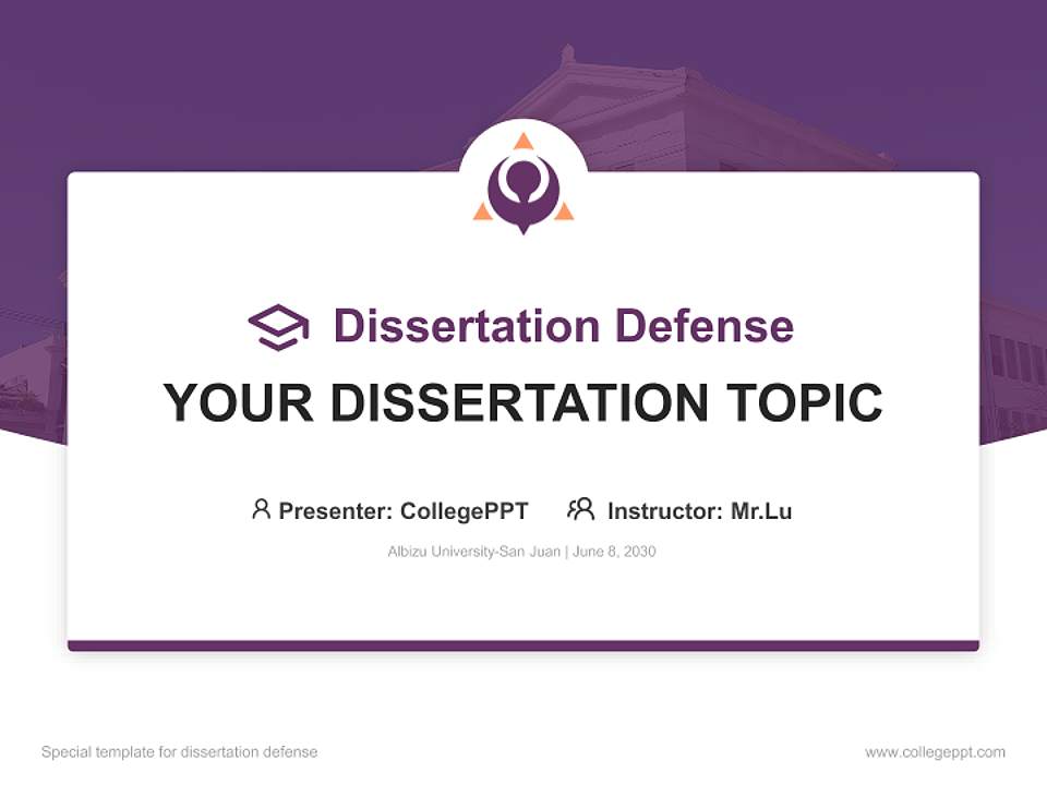 Albizu University-San Juan Graduation Thesis Defense PPT Template4:3 ratio PPT effect preview image7