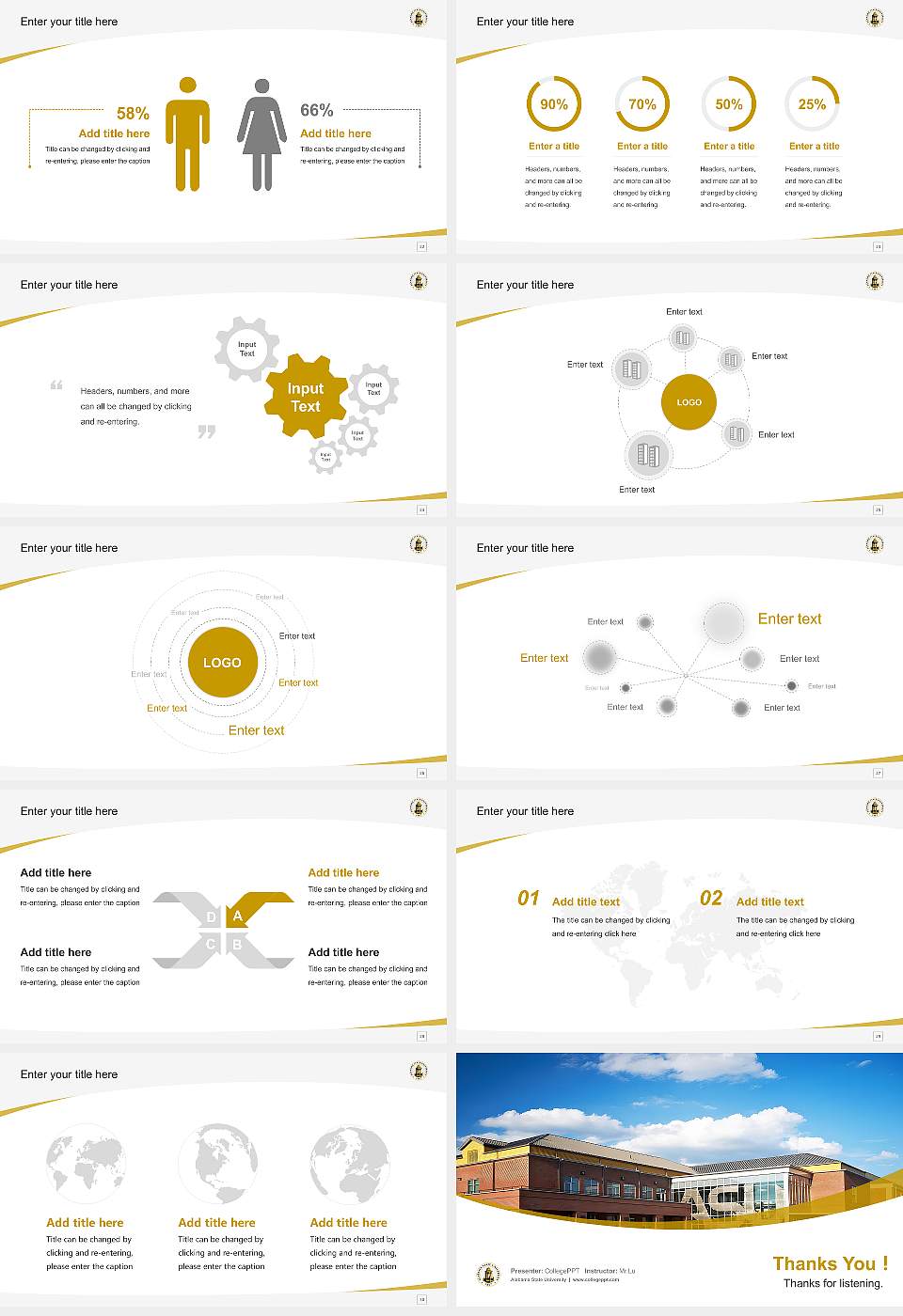 Alabama State University Course/Courseware Creation PPT Template16:9 ratio PPT effect preview image4
